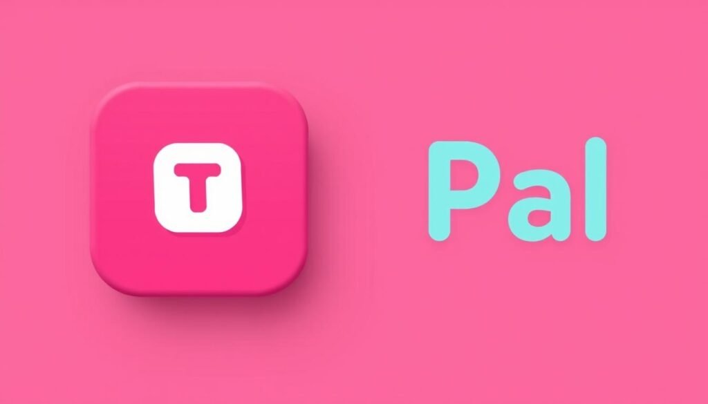 Buatlah gambar TouchPal dengan latar belakang warna merah muda dan ikon TouchPal