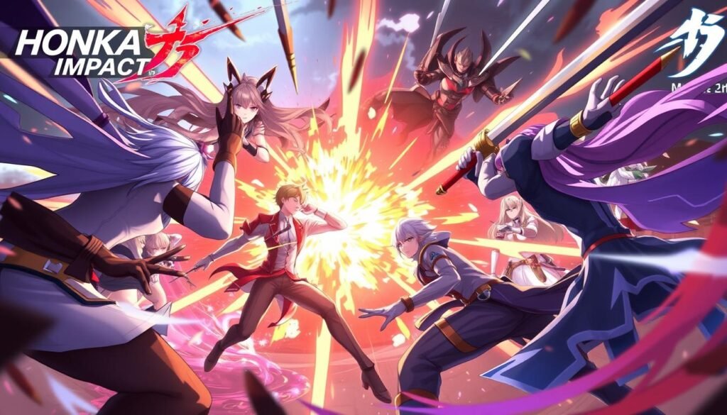 Gambar Honkai Impact 3rd di PC dengan aksi pertarungan yang intens