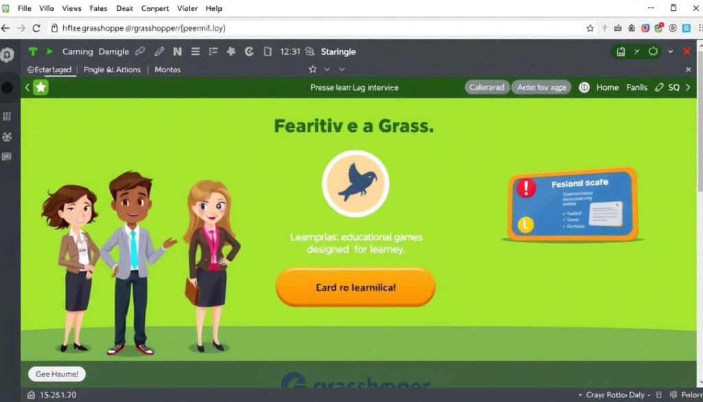 Gambar aplikasi Grasshopper dengan contoh game edukasi