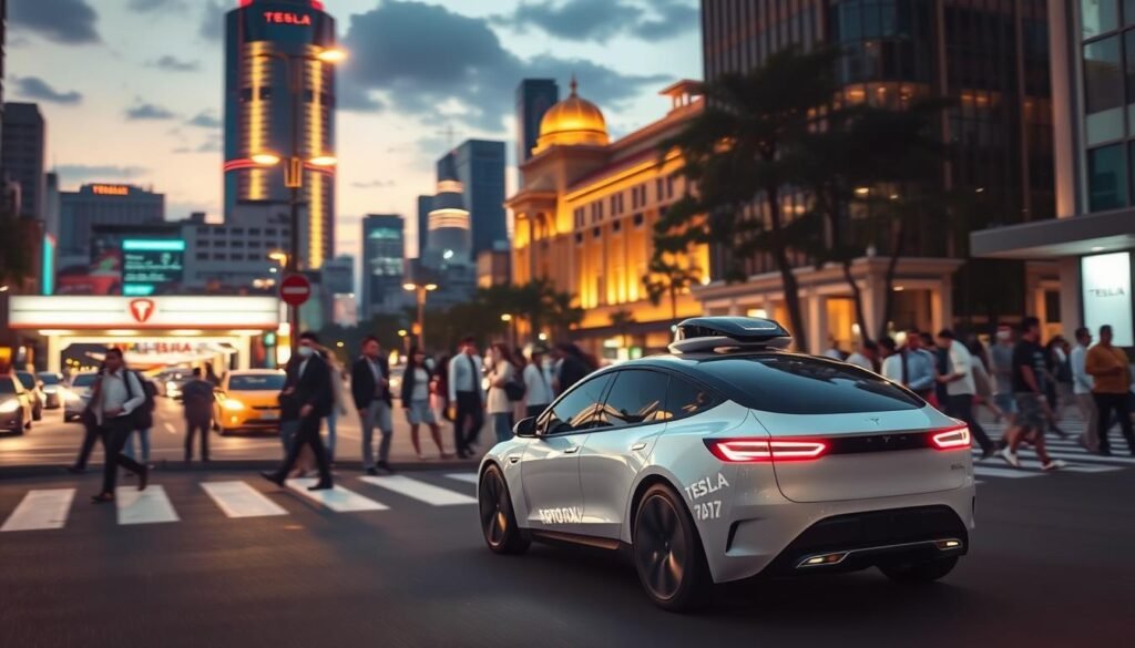 Naik Tesla Robotaxi Jakarta 2025 daftar tunggunya di sini